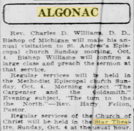 Star Theatre - Oct 3 1914 Article (newer photo)